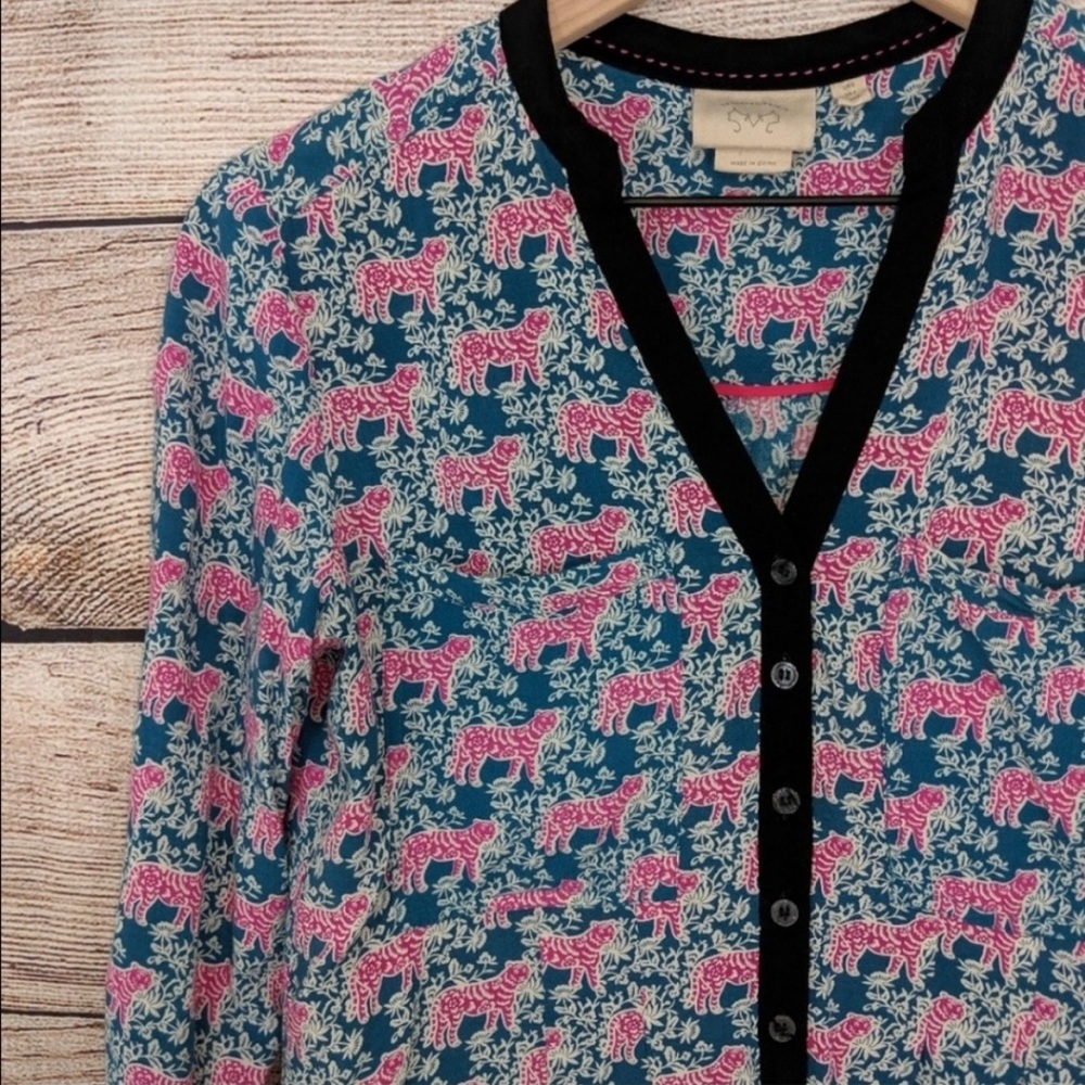 {Anthro} Vanessa Virginia tiger print blouse